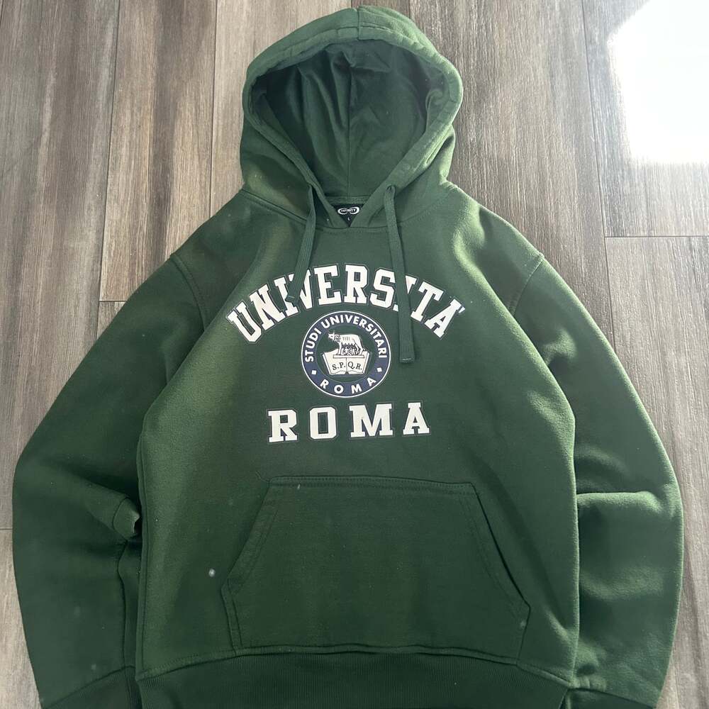 Rare Vintage 90's University Roma Sweatshirt Hoodie Big Logo Universita Roma Swe
